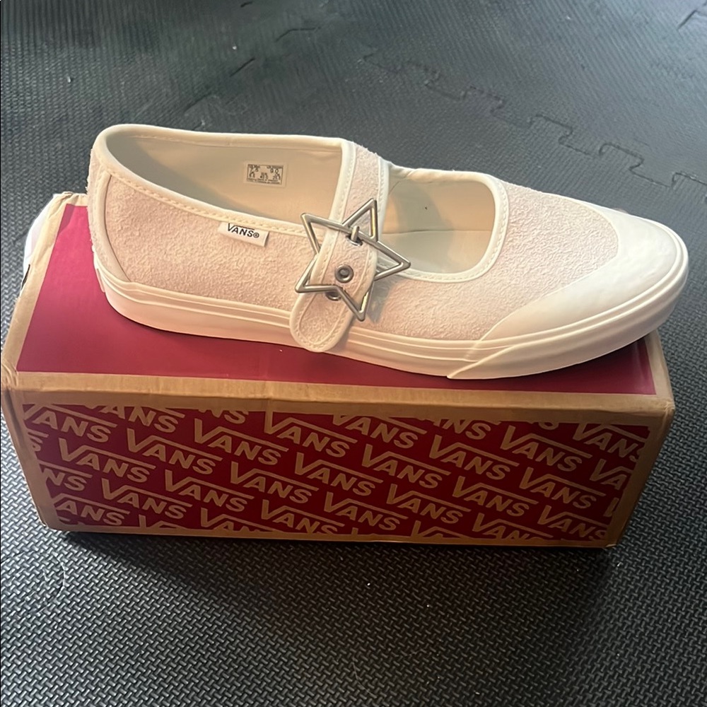 Vans Off-White Mary Jane Sneakers with Star Buckle